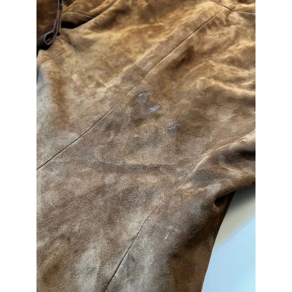 Ralph Lauren Suede Leather Blazer Jacket Women's 10 Brown Label Black Vintage - Picture 12 of 13